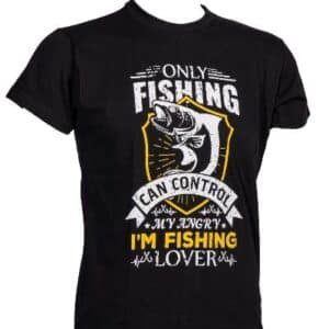 T-shirt fishing only black MS