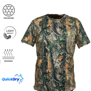 Τεχνικό t-shirt κυνηγιού quickdry camo/forest