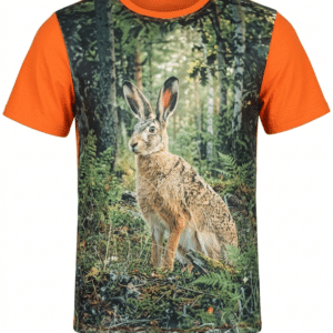 Τεχνικό T-Shirt Κυνηγιού Quick-Dry με 3D Ψηφιακή Εκτύπωση Λαγός πορτοκαλί